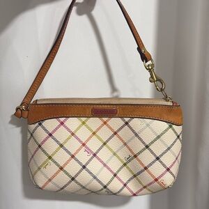 Coach Peyton Tattersall Plaid Multicolor Wristlet